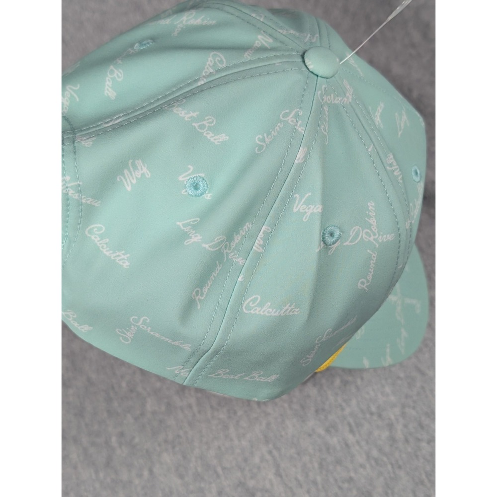 NEW Swannies Golf Snapback Hat Mint Green Rope Cap S Logo Allover Print - Picture 3 of 5